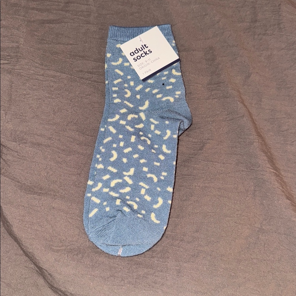 Blue Patterned Adult Socks